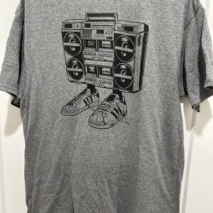 Vintage Graphic T-Shirt with Boombox Design